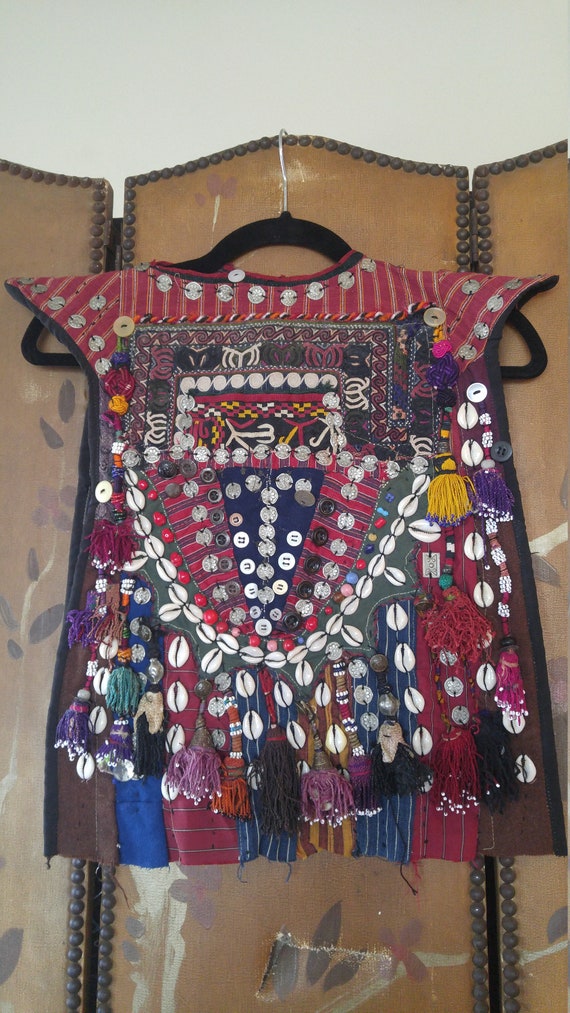 Vintage Afghan nomad / kuchi embellished vest - image 1