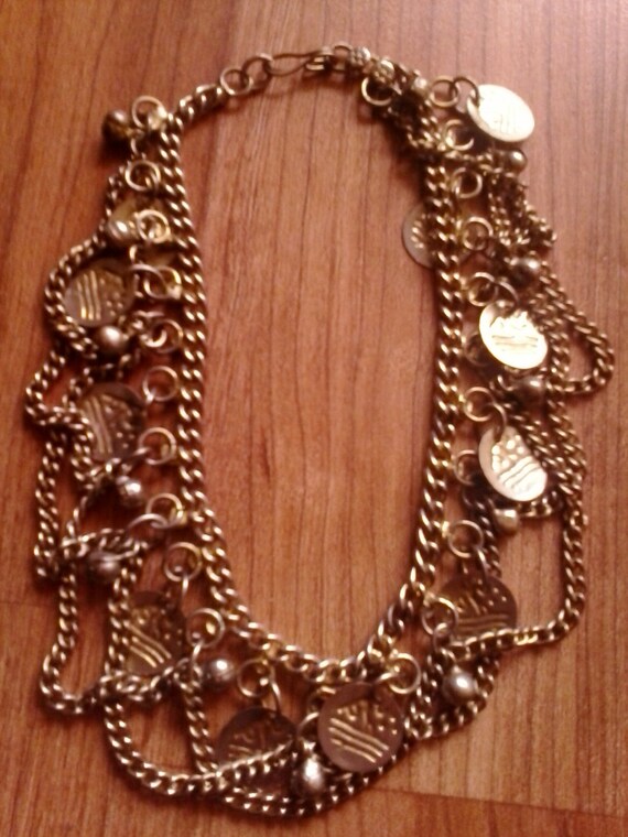 80s ethnic coin and bell ankle bracelet - image 3