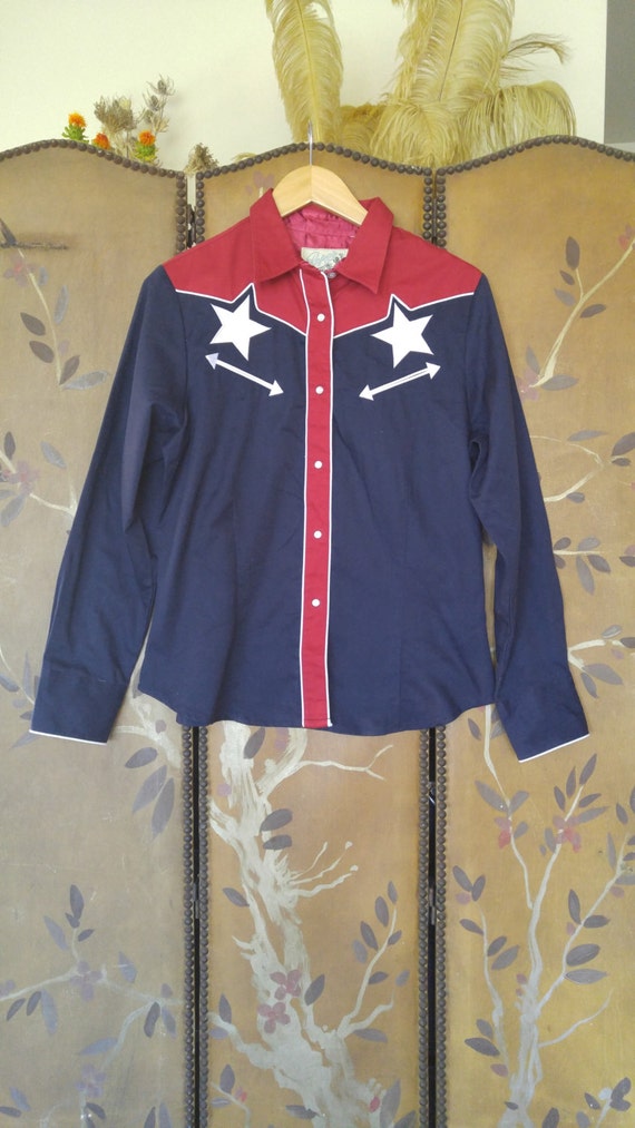 Red white and blue western shirts clearance