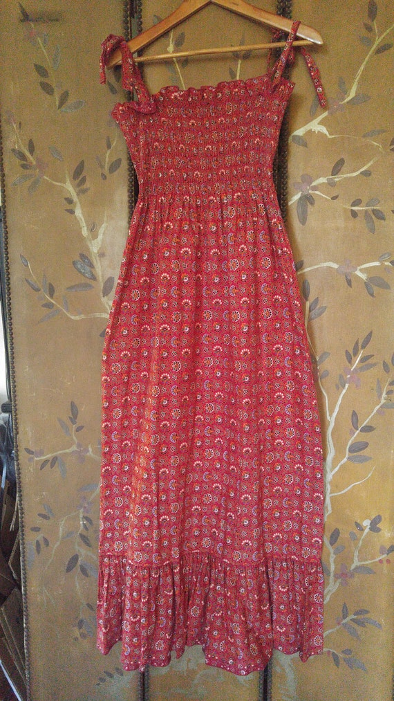 red flowered maxi dress
