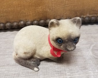 60s Little Flocked Siamese Cat Ornament Made in Japan - Etsy