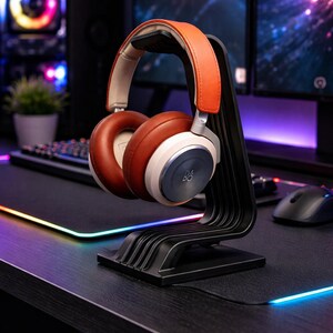 Bureauhoofdtelefoonstandaard – Minimalistisch design headsetstandaard voor gaming en kantoor – Moderne universele houder – B 3D Labs Design