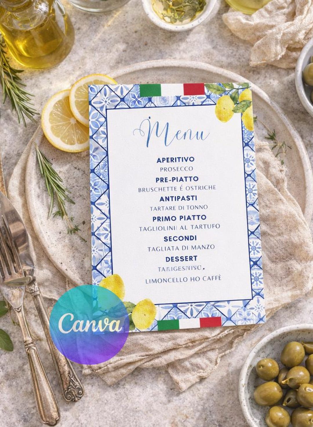 Editable Canva Menu Template | Italian Summer Diner, 21 Diner, Birthday ...