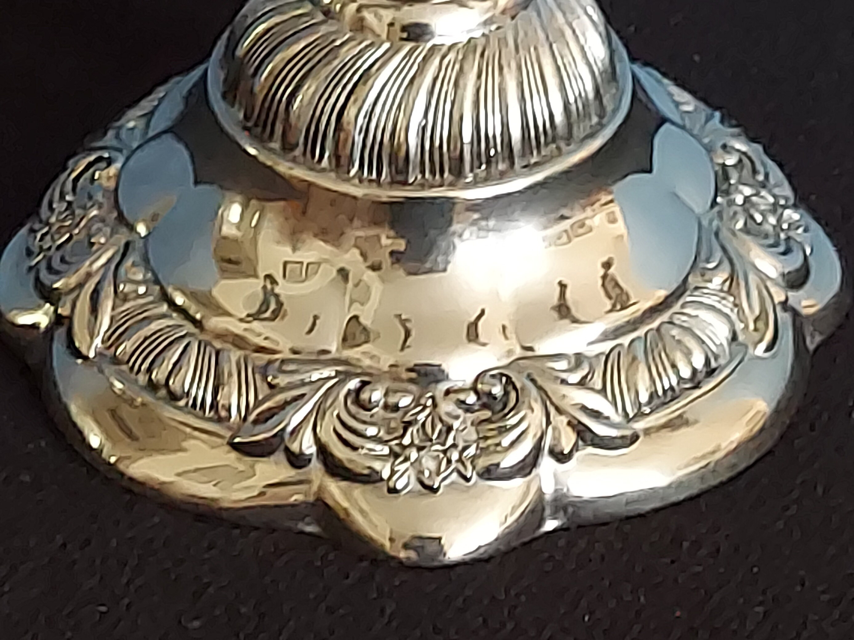 1980s Vintage GODINGER Set of 3 Silver Place Card Holder