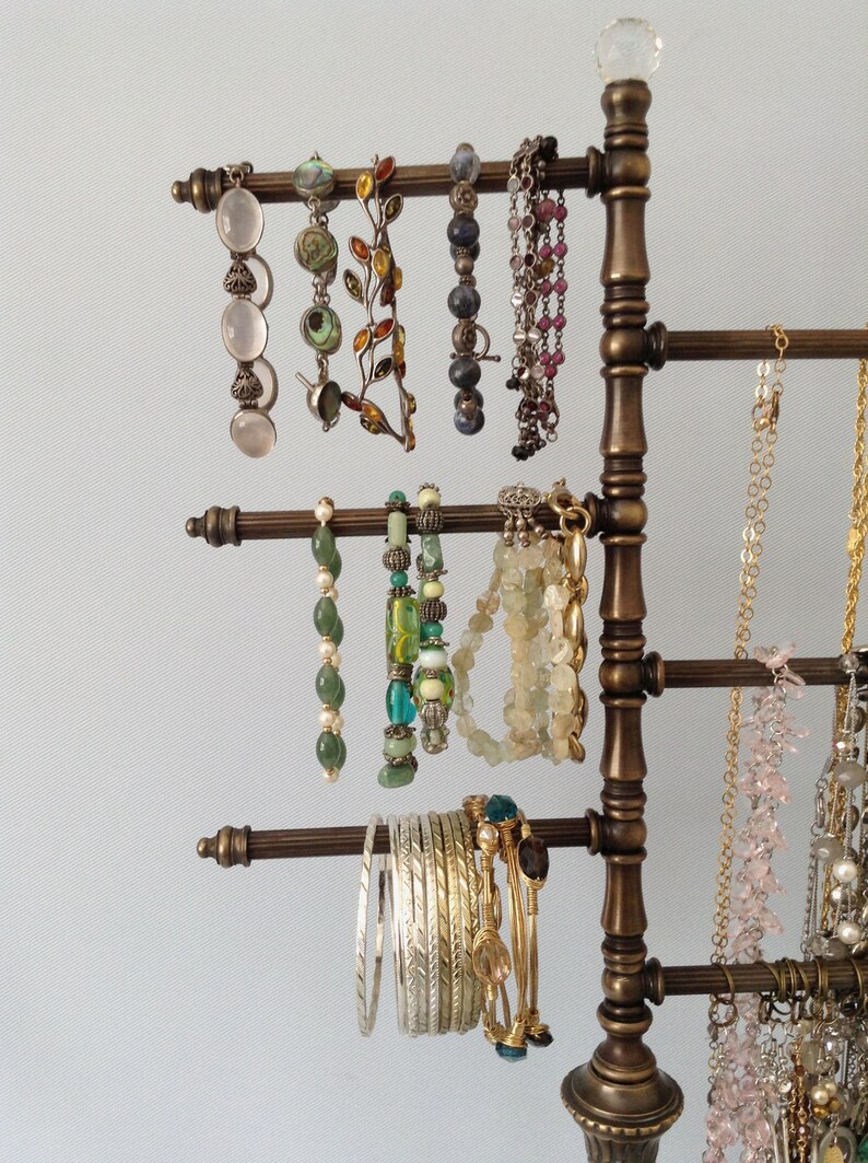 EXCLUSIVE DESIGN 6Arm English Brass Jewelry Organizer for Etsy