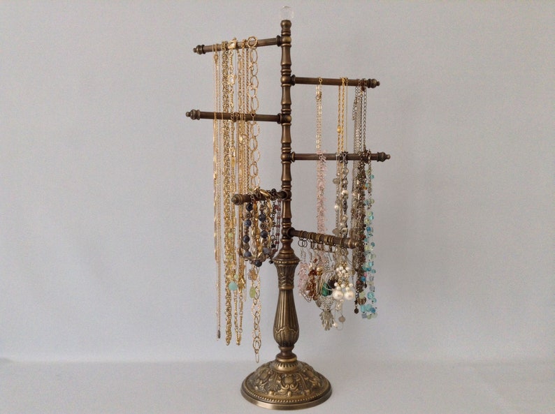 EXCLUSIVE DESIGN 6Arm English Brass Jewelry Organizer for Etsy