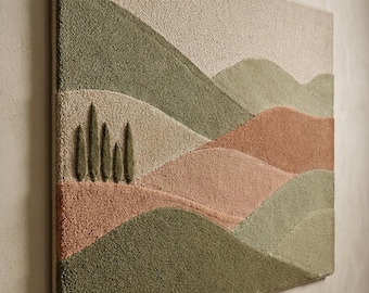 Tapiz abstracto de fibra tejida a mano del suroeste de Groenlandia para colgar en la pared. Escultura textil artesanal de mediados de siglo.