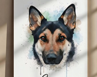 Custom Watercolor Pet Portrait from Photo, Dog Lover Gift (Digital Download)