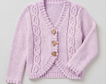 Girl's Cable Knit Bolero Cardigan Pattern – Aran Worsted Wool (PDF Download)