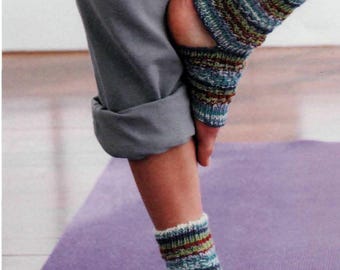 Yoga socks knitting pattern in 4ply fingering wool-knitted on set of 4 needles- average size, downloadable pdf