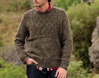 Mens Guernsey Sweater Knitting Pattern, DK 8 Ply (PDF Download)