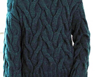 Woman's chunky cable cardigan & long sleeved sweater- chunky-12 ply bulky cardigans~ fits 32 - 42" chest- download knitting pattern pdf