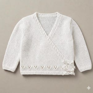 Baby Wrap over Cardigan Jacket Ballet Top Kimono ~ 0 - 6 months -4 Ply PDF Instant download Knitting Pattern