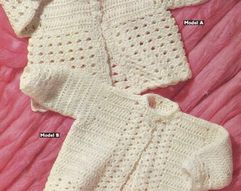 Baby crochet cardigan -  matinee jackets  crochet pattern dk 8ply wool- download pdf fits 3-6 months- uk crochet terms english only