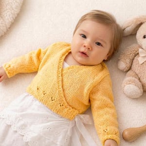 Baby Wrap over Cardigan Jacket Ballet Top Kimono ~ 0 - 6 months -4 Ply PDF Instant download Knitting Pattern