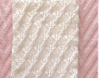 Baby Pram Cot Covers, 4 designs, Simple practical, Hatch Pattern, DK 8Ply yarn Easy Knit Various Size Vintage knitting pattern, PDF download