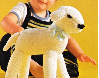 Little lamb knitting pattern- garter stitch knitted in - dk- 8ply yarn - about 25cm tall- knitting pattern download pdf