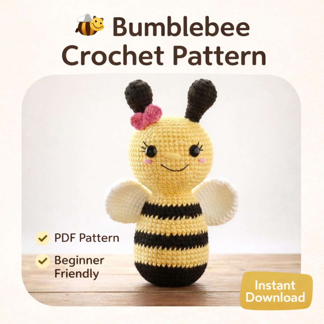Bumblebee Crochet Pattern | Bee Crochet Pattern | Cute Amigurumi Bee ...
