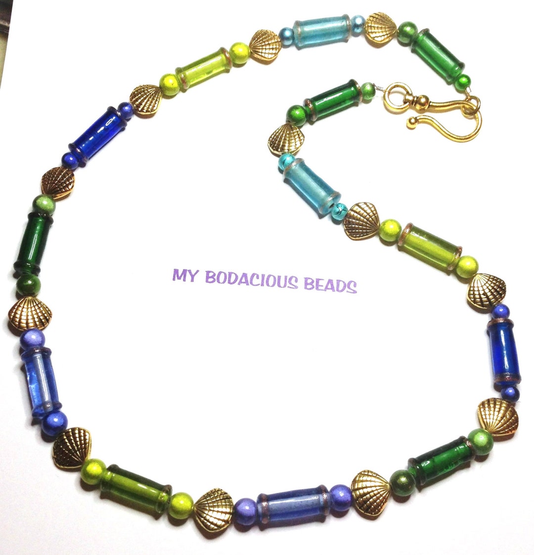 Handmade 26 Fun Multi Colored Tube Art GLASS NECKLACE Etsy