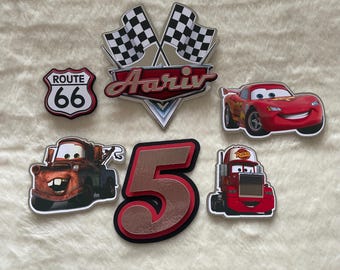 cars cake topper set, lightening McQueen party decor