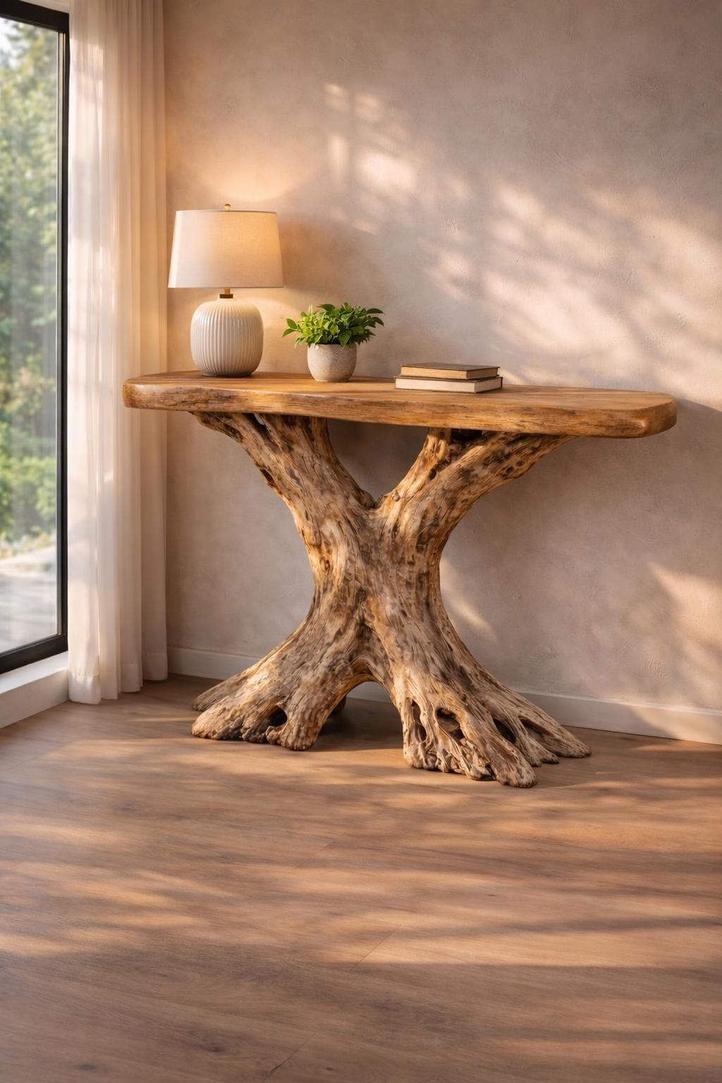 Console racine 120x40x75 cm en bois de trembesi et teck - STROM