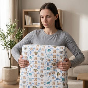 Baby Changing Pad Cover, Blue Woodland Animal Jersey Knit