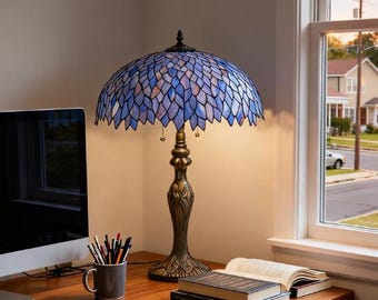 Vintage Blue Purple Wisteria Tiffany Lamp