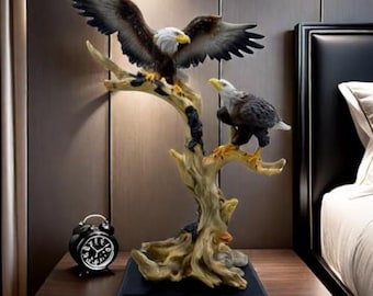 Statua di aquila maestosa, scultura in resina, grande statuina di uccello per la decorazione di casa, ufficio, scrivania, soggiorno