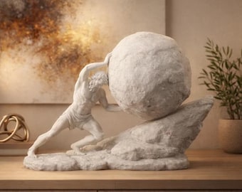 Sisyphus Greek Mythology Statue Marble White Sculpture | Greek God Figurine