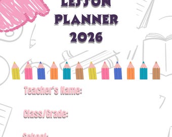 Bearbeitbarer Lehrerstundenplaner 2026 Canva Template | Wöchentlicher & täglicher Stundenplan | Schüleranwesenheits-Tracker | Digitaler Schulplaner