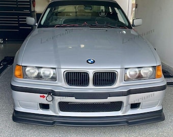 Parachoques delantero BMW E36 M3 con borde texturizado de plástico ABS, divisor de alerón para parachoques delantero E36