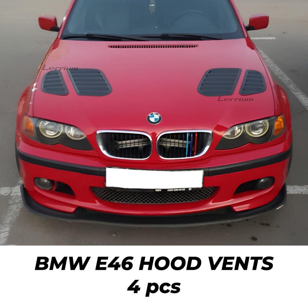 NON Vented BMW E46 M3 Hood Vents Louvers Gills Set of 4 Pcs Abs
