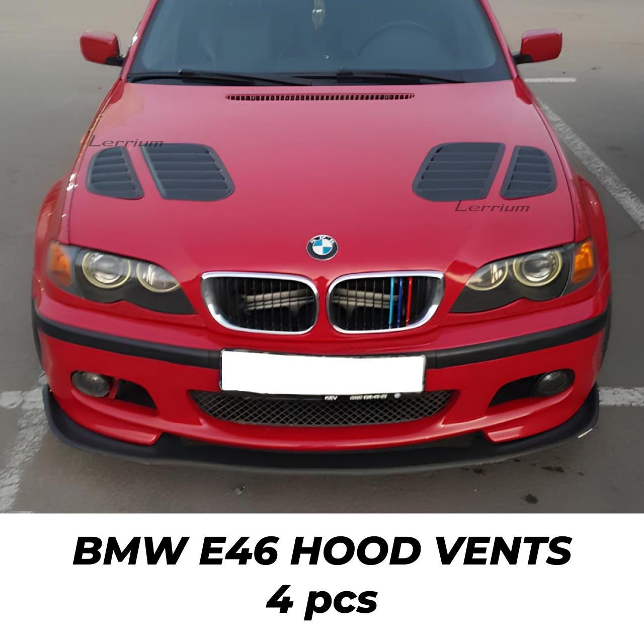 NON Vented BMW E46 M3 Hood Vents Louvers Gills Set of 4 Pcs Abs