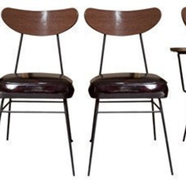 50's Wrought Iron Chairs Three Sides One Arm