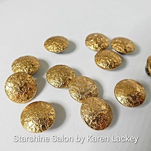 Vintage metal shank buttons gold tone set of 24