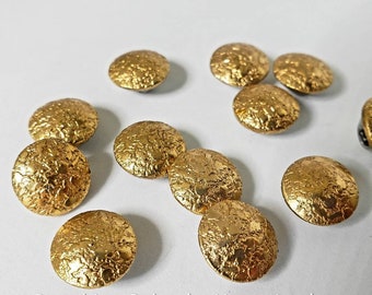 Vintage metal shank buttons gold tone set of 24