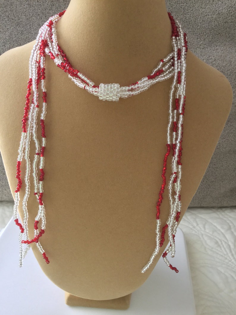 Beaded Lariat necklace Handmade Beaded jewelry Jewelry | Etsy