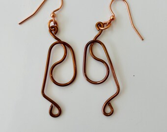 Small dark copper earrings perfect for the boho jewelry girl!  Handmade earrings for best girlfriends or any women, light weight
