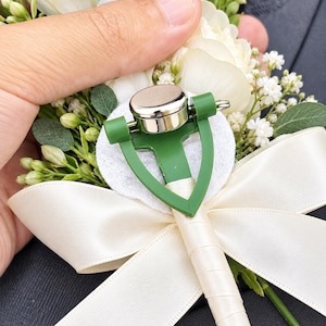 4-Pack Wedding Boutonniere Holder, Magnetic Corsage Pin Converter for Groom & Groomsmen, No Pin Holes for Wedding Suits and Tuxedos