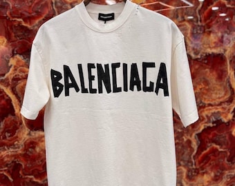 Auth BALENCIAGA T's Graphic Logo Back Silkscreened Sleeveless Knit