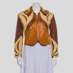 70s Leather Patchwork Jacket - Etsy