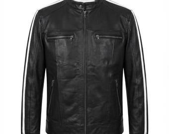 Chaqueta de cuero para cosplay de Leon S. Kennedy / Chaqueta de motociclista de Resident Evil