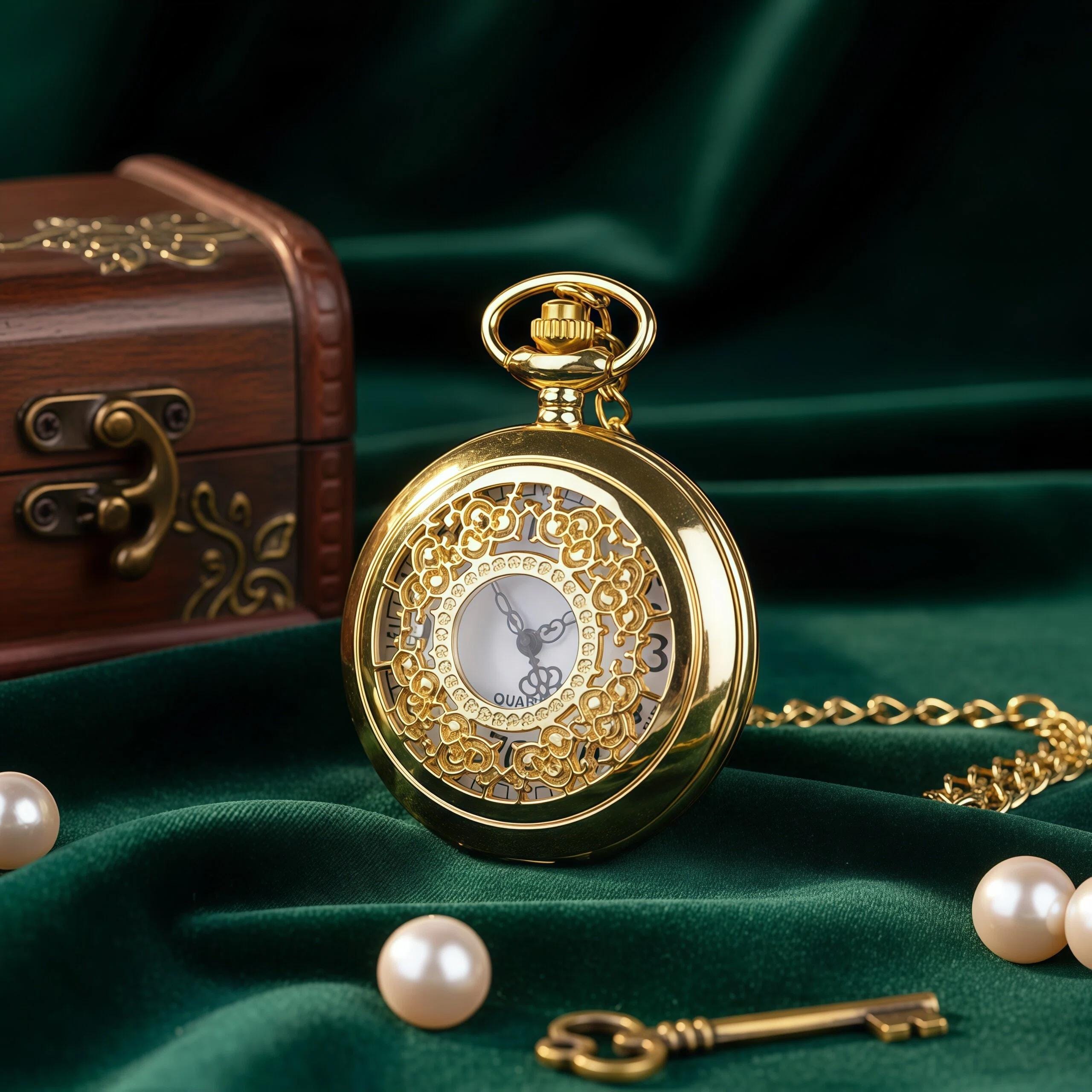 Vintage-Gold Pendant Watch Necklace - White Dial Vintage Lucerne Pendant Necklace Watch Womens 32mm Gold Tone  main image 2