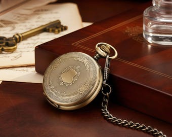 Vintage-Style Steampunk Pocket Watch Necklace – Multicolor Case Quartz Pendant, Roman Numerals