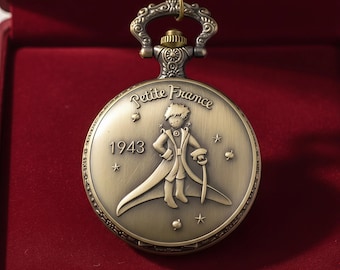 Bronze 'Little Prince' Pocket Watch Necklace, Vintage Style