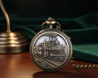 Antique-Style Pocket Watch Pendant Necklace, Skeleton Detail, Quartz Movement