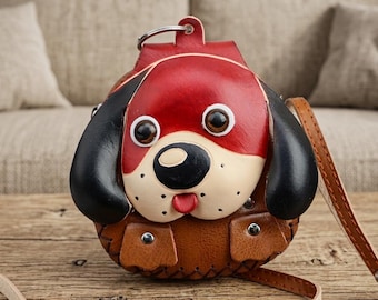 Leather Coin Purse, Crossbody Purse, Shoulder Bag, Small Wallet, Leather Pouch, Birthday Gift, Gifts For Women, Girlfriend Gift, Puppy