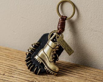 Boot Keychain, Key Holder, Keychain, Bag Charm, Shoe, Keychain Charm, Boyfriend Gift, Gift For Dad, Gift For Husband, Keyring, Gift Ideas