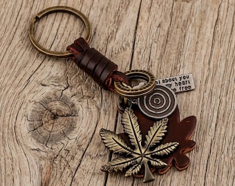 Leather Keychain, Maple Leaf, Bag Charm, Key Holder, Key Ring, Charm Keychain, Mom Gift, Gifts For Her, Key Fob, Gifts For Women, Charms