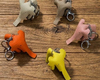 Leather Keychain, Elephant, Lucky Charm, Key Holder, Bag Charm, Purse Charm, Gift For Her, Key Chain, Unique, Cute Keychain, Birthday Gifts